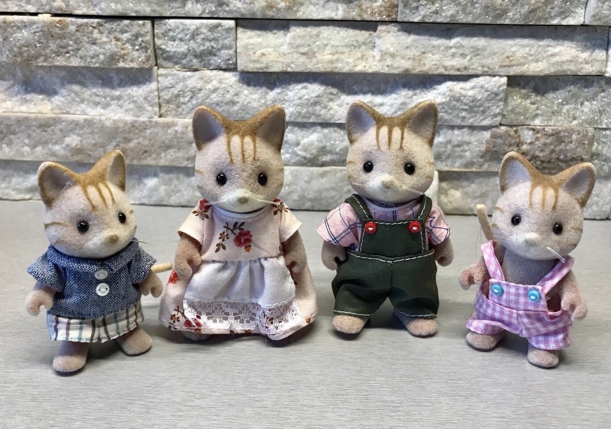Sylvanian Families Macavity Cat Family Figures RARE Vintage