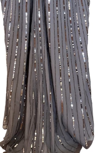 Mac Duggal Gown Dress Womens Size 10 Sequin Wrap Over Bishop Sleeve 5501 $598 - Picture 12 of 19