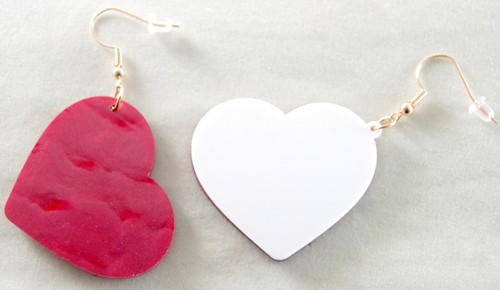 ASYMMETRICAL HEART SHAPED BOX OF VALENTINE'S DAY CHOCOLATES ACRYLIC EARRINGS - Picture 14 of 16