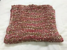 WOMEN'S INFINITY NECK SCARF, MULTI COLOR PINKS AND ACCENTS OF SILVER.