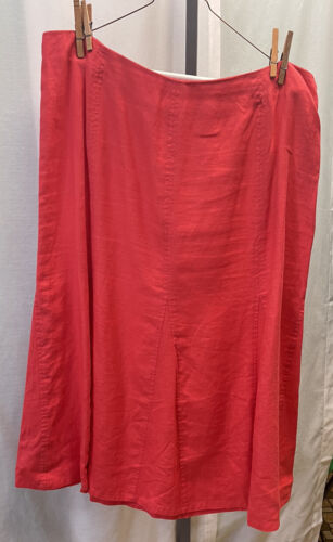 Kim Rogers Sz 18 100% Linen Coral Colored Flaired 