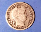 1914 Barber Dime,  G COND.   Silver 10c ~~ 512-3*