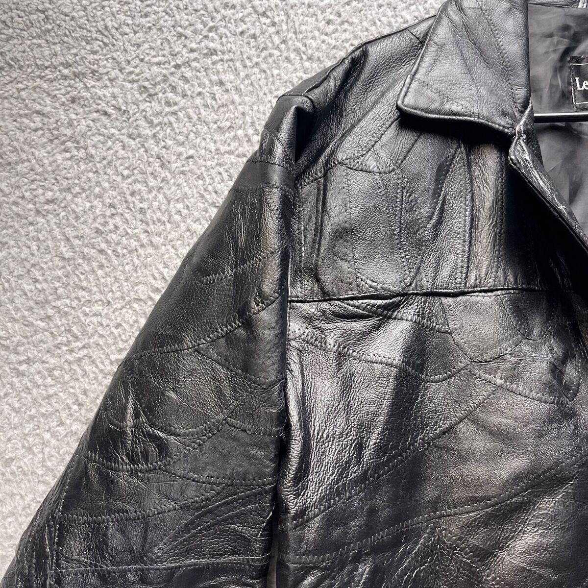 Leather Works Leather Jacket Mens Medium Black Button Front Leather Works Leather Jacket Mens Medium Black Button Front