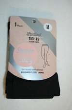 Womens BLACK FLEECE LINED TIGHTS Footed SIZE M 5'0" - 5'6", 115-140 lbs 