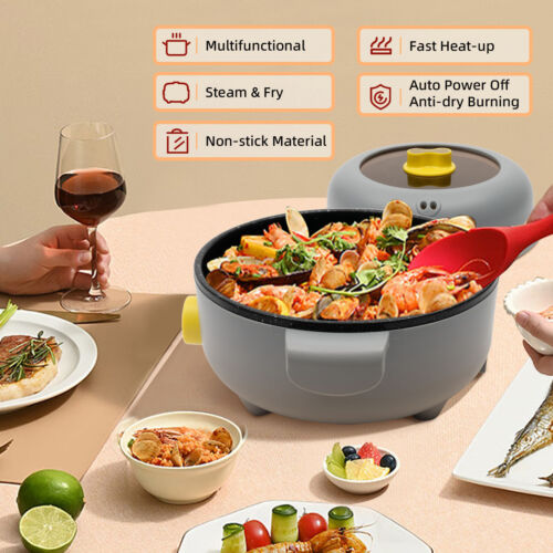 Elektrische Pfannen Kleine Hot Pot Elektro Bratpfanne Tragbarer Multi Kocher - Bild 8 von 12