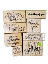 Wood Mounted Rubber Stamps Lot 8 signs