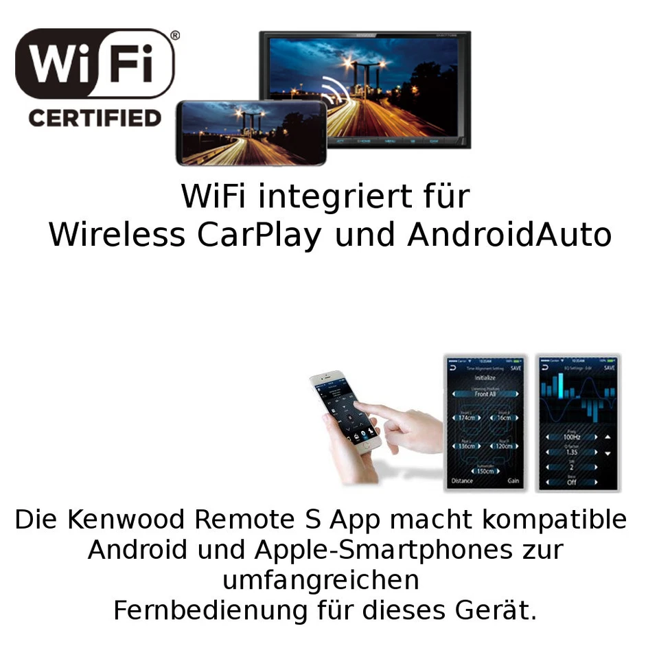 Kenwood DMX-7722DABS 2-DIN Autoradio WiFi DAB+ für android auto apple car play - Bild 3 von 4