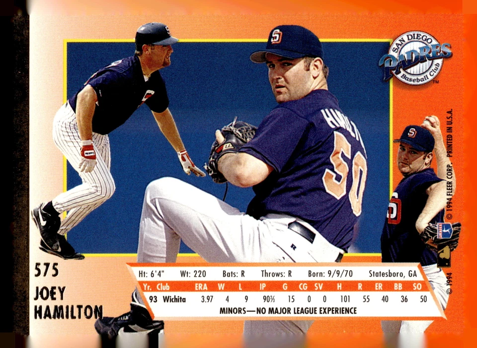1994 Ultra #575 Joey Hamilton - Image 2 of 2
