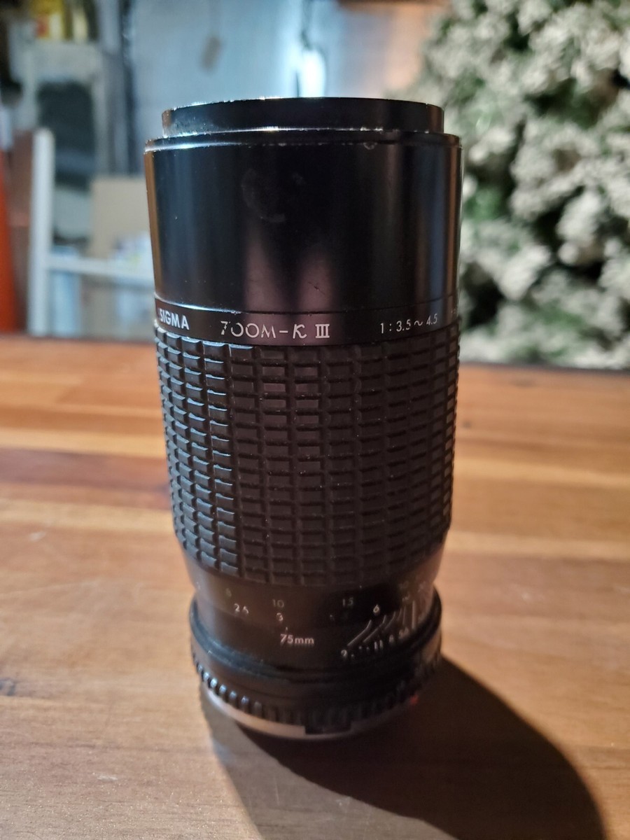 SIGMA ZOOM-KⅢ 1:3.5〜4  f=75〜210mm φ52 SIGMA ZOOM-K III 1:3.5-4.5 f=75-210mm Multi Coated Lens 52mm