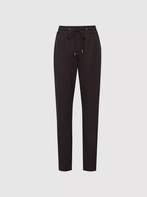 NEW Reiss Eve Pull On Formal Jogger Pants in Black - Size 8 #P1617