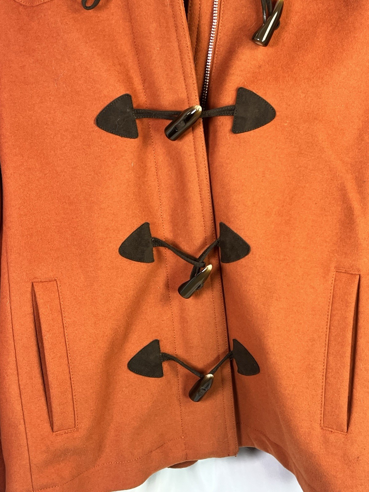 Gap Long Sleeve Zip Orange Jacket Toggle Pea Coat… - image 2