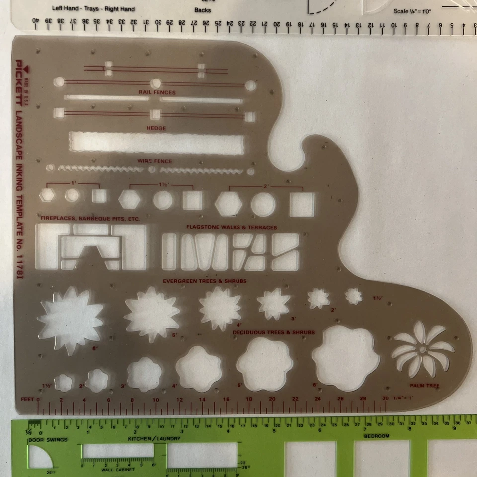 Vintage Drafting Templates 7 Piece Lot - for Architecture & Engineering - Image 2 of 4