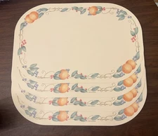 Corelle Coordinates Abundance Set Of 4 Reversible Placemats Plastic Fruit Stripe