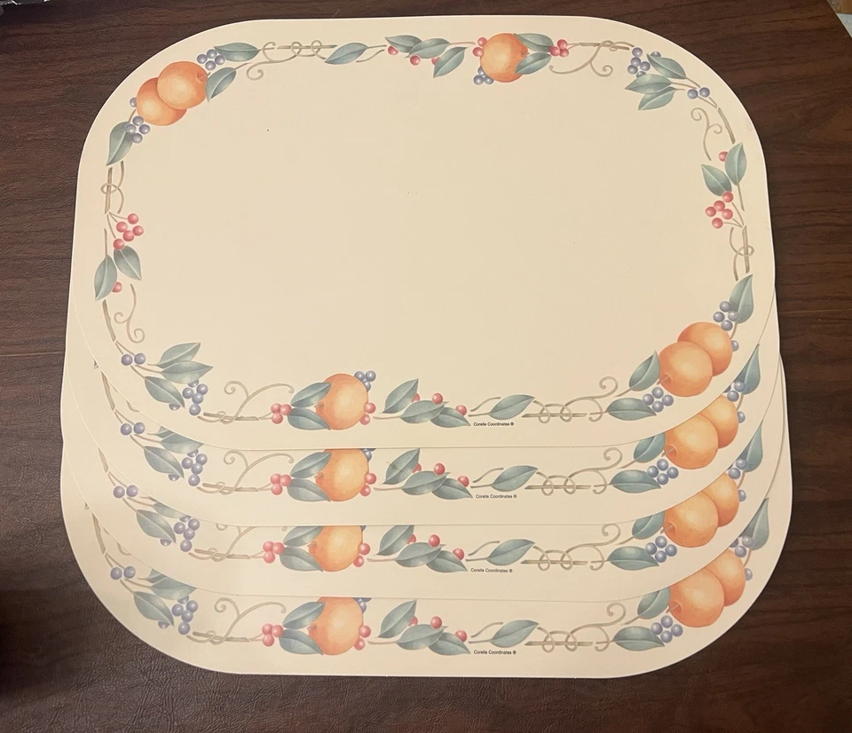 Corelle Koordinaten Fülle 4er Set Wende Tischsets Kunststoff Obst Streifen
