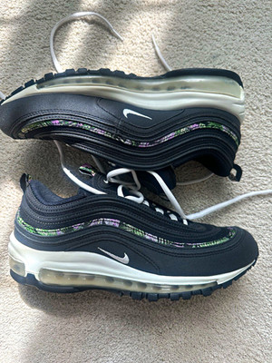 Nike Air Max 97  Women Low Top Lace-Up Cushioned Floral Sneakers Black/White
