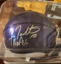 Fran Tarkenton Autographed Minnesota Vikings Mini Helmet HOF 86
