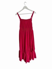 Anthropologie Pink Midi Dress Daily Practice Crossover Back RRP £88 Size M 12