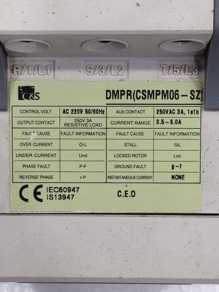 C&S DMPR(CSMPM06-SZ) DIGITAL MOTOR PROTECTION RELAY - Image 2 of 4