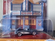 1958 Chevy Corvette 164 Scale Diecast With Theater Frontage Diorama By Jl
