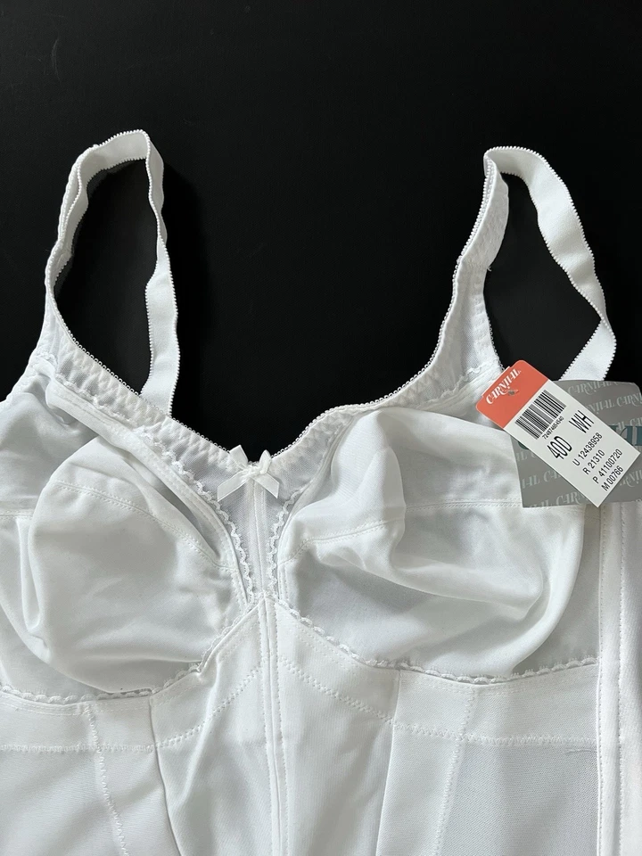 Sujetador Carnival Nuevo con Etiquetas Tres Cuartos Talla 40D Blanco Inalámbrico 720 Copa Nylon Foto 2 de 4