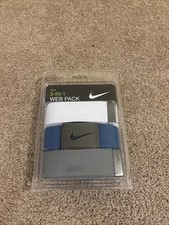 Nike Men's 3-in-1 Web Pack Belts Navy/Grey/White, One Size, Up to 42