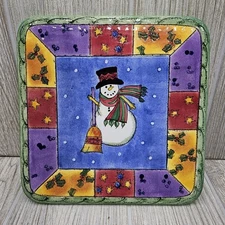 Sango The Sweet Shoppe Christmas Cheese Tray 7 7/8 Sue Zipkin 3041 Snowman
