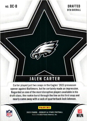 2023 Panini Rookies & Stars #DC-8 Jalen Carter Draft Class - Picture 2 of 2