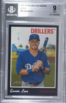 2019 Topps Heritage Minor League Edition Black 1/50 Gavin Lux BGS 9 MINT 00ka