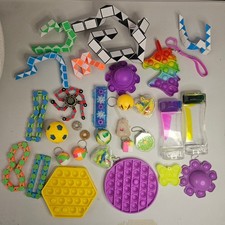 Sensory Fidget Toy Lot Pop Its Snake Puzzles Liquid Motion Bubblers 30 Pieces