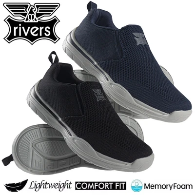 Mens Slip On Wide Fit Memory Foam Casual Walking Gym Sports Trainers Shoes Size - Image 1 of 4
