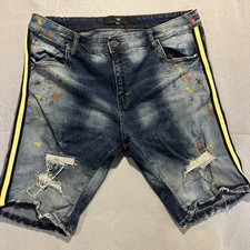 Jordan Craig Denim Shorts Mens Size 40 Stretch Cut Off Festival 12.5" inseam