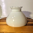 VTG. Milk Glass Lamp SHADE Medium Sz 8" Hurricane Oil Lamp Farmhouse Cottagecore