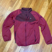 L Donkey Andy Full Zip Performance Jacket Red Stretch Athletic