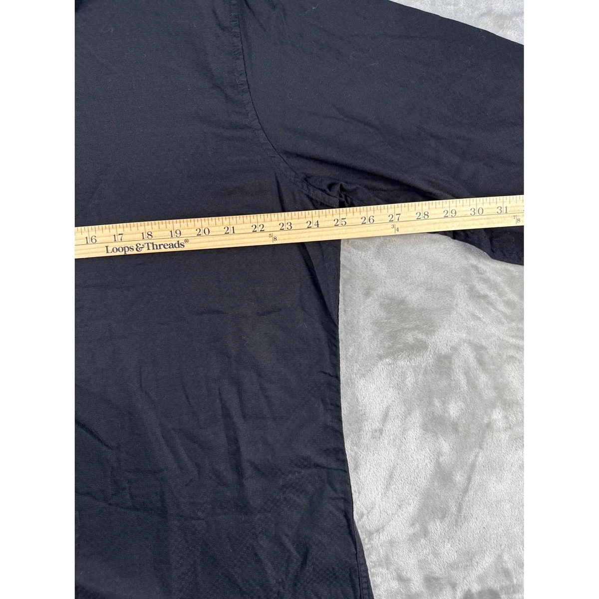 Camisa Guess Para Hombres XXL Negra Abotonada Manga Larga Espalda Bordada Algodón Nueva