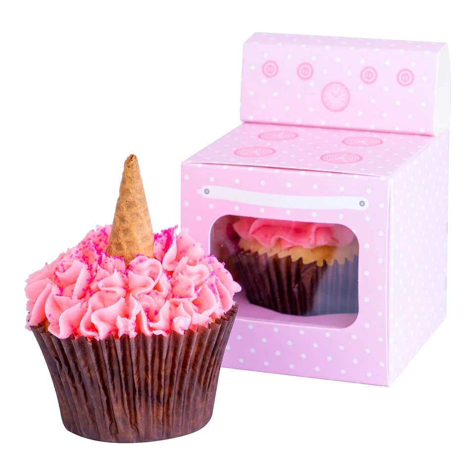 Cajas de cupcakes Bun in the Oven para Baby Shower Favor, niño niña revelación de género P... Foto 4 de 4