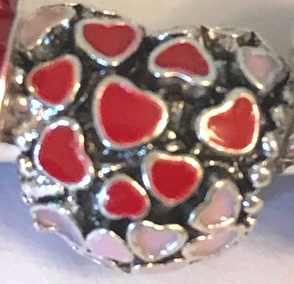 ❤️Pandora CHARM BEADS BRACELET ~ Sterling Silver Chain w/ RED European Beads 1❤️ - Image 4 of 4