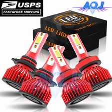 4x 9005 H11 Combo LED Headlight High Low Beam Bulbs Kit 6000K Super White Bright