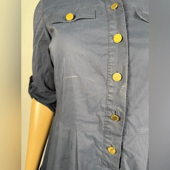 Abito camicia utility blu navy Tory Burch donna taglia 2 linea A