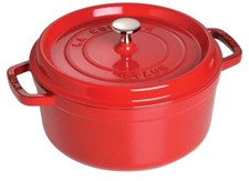 Staub Cocotte Rotonda in Ghisa 5,5 Qt Ciliegia Casseruola Elegante e Versatile