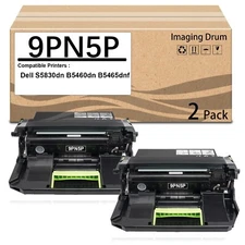 2 Pack  9PN5P Imaging Drum Replacement for 331-9754 (9754) Drum Unit for Dell