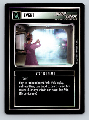 Star Trek CCG Event Into The breach Q-Continuum Black Boarder Card SciFi