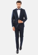 Tuxedo men's hammered dress complete elegant ceremonial dress blue black