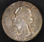 1955 WASHINGTON QUARTER FROM AN OLD COLLECTION LOT AA 7754 TONED