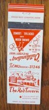 METHUEN, MASSACHUSETTS MATCHBOOK COVER: RED TAVERN EMPTY 1960s MATCHCOVER -D