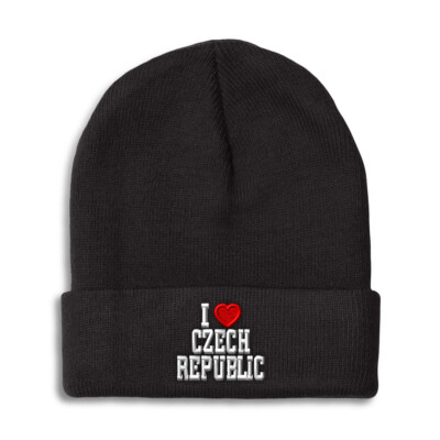Beanies for Men I Love Czech Republic Winter Hats for Women Acrylic Skull Cap