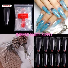 500 PCS FULL COVER STILETTO ALMOND OVAL FALSE FAKE ACRYLIC NAIL TIPS  NAILS | US