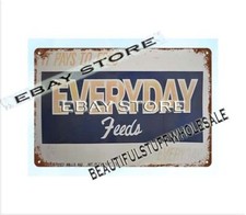 garden rustic yard signs Everyday Feeds farm barn country living metal tin sign