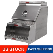 24.5"x28.4"x18" Side Mount Semi Truck Tool Box w/ Saddle Step Open Wide Design