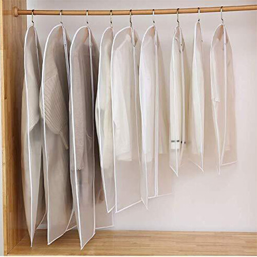 5 Stck. Kleidung Anti-Staub Tasche Reißverschluss Mantel Reiseanzug Kleid Aufbewahrung Klar Abdeckung Neu - Bild 3 von 5