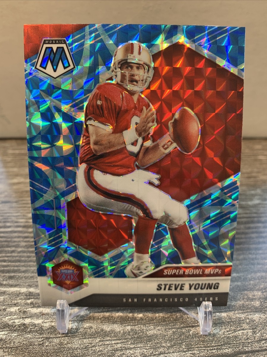 2021 Mosaic Blue Reactive Steve Young Super Bowl MVPs #299 | eBay